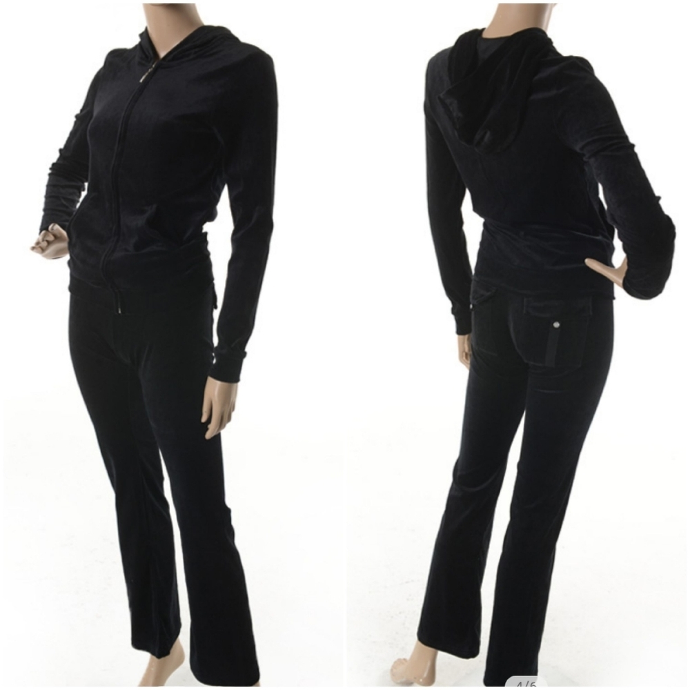 Plus size velour hoodie and pant set